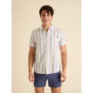 Chubbies The Friday Shirt Short Sleeve Button Down Mens XL Soft Serve Striped‎